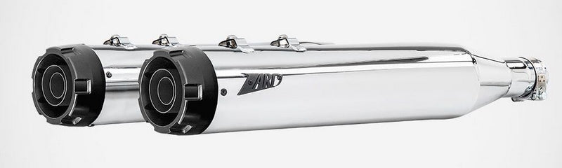 Chromed Stainless Steel Racing Slip-Ons And Black Alu End-Caps
