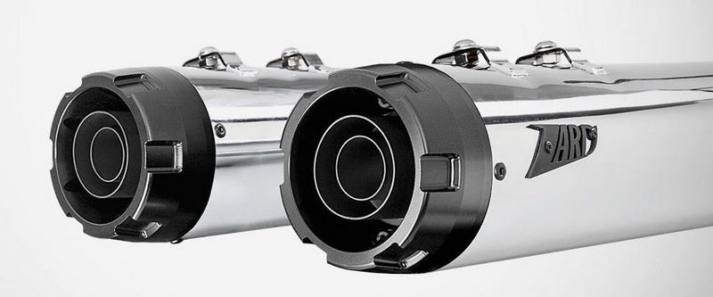 Chromed Stainless Steel Racing Slip-Ons And Black Alu End-Caps