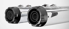 Chromed Stainless Steel Racing Slip-Ons And Black Alu End-Caps