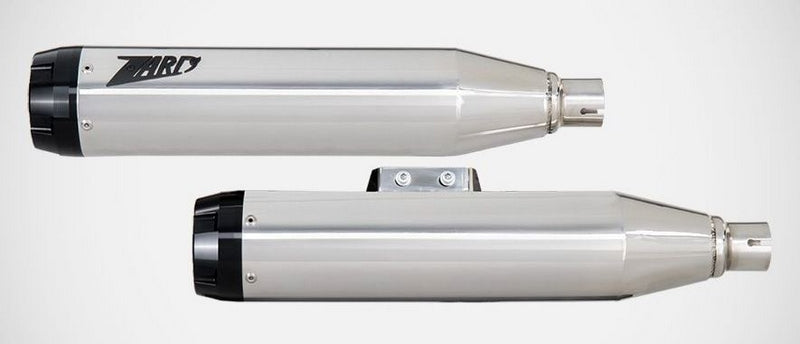 Zard Polished Stainless Homologated E5 Slip-Ons Black | ZHD032S10SAO-P