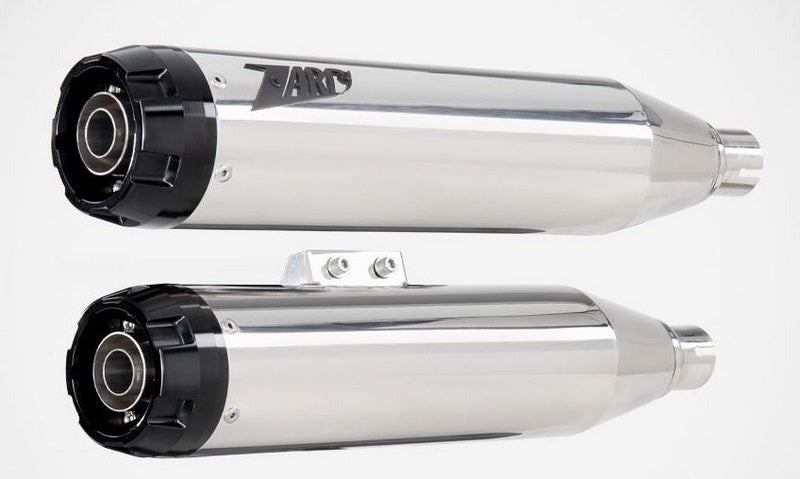Zard Polished Stainless Racing Slip-Ons Black Alu End-Cap | ZHD032S10SAR-P