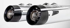 Chromed Stainless Steel E5 Homologated Slip-Ons And Black Alu End-Caps