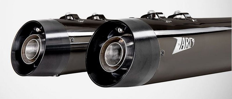 Black Chromed Stainless Steel E5 Homologated Slip-Ons And Black Alu End-Caps