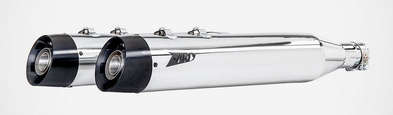 Chromed Stainless Steel Racing Slip-Ons And Black Alu End-Caps