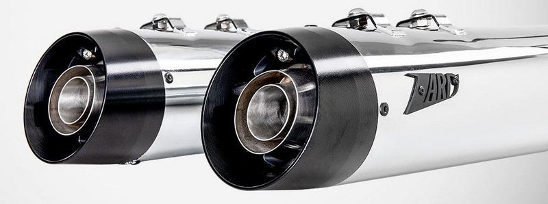 Chromed Stainless Steel Racing Slip-Ons And Black Alu End-Caps