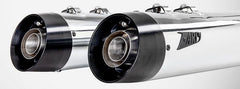 Chromed Stainless Steel Racing Slip-Ons And Black Alu End-Caps