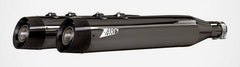 Black Chromed Stainless Steel Racing Slip-Ons And Black Alu End-Caps
