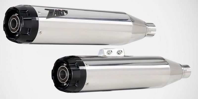 Polished Stainless Steel E4/E5 Homologated Slip-Ons With Black Alu End-Cap
