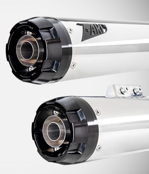 Polished Stainless Steel E4/E5 Homologated Slip-Ons With Black Alu End-Cap