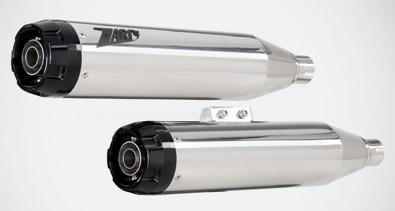 Polished Stainless Steel Racing Slip-Ons With Black Alu End-Cap