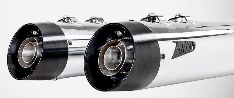 Polished Stainless Steel Racing Slip-Ons And Black Alu End-Caps