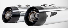 Polished Stainless Steel Racing Slip-Ons And Black Alu End-Caps