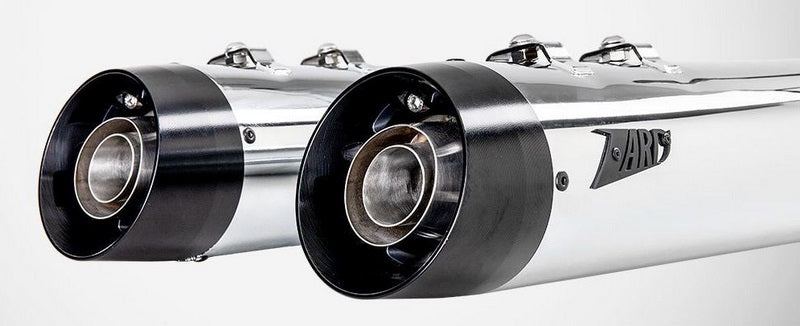 Polished Stainless Steel E3 Homologated Slip-Ons And Black Alu End-Caps