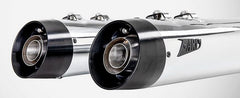 Polished Stainless Steel E3 Homologated Slip-Ons And Black Alu End-Caps