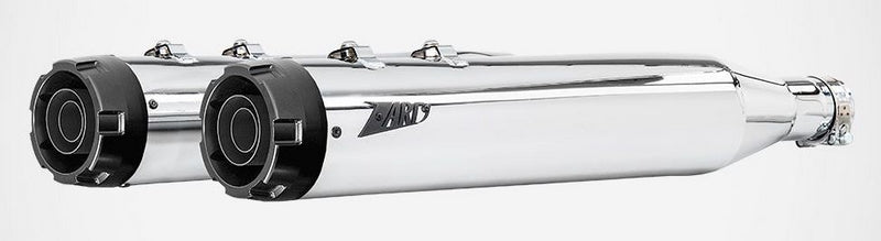 Polished Stainless Steel E3 Homologated Slip-Ons And Black Alu End-Caps