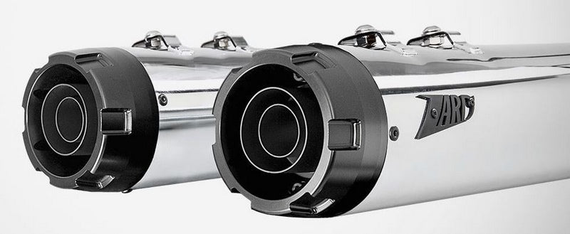 Polished Stainless Steel E3 Homologated Slip-Ons And Black Alu End-Caps