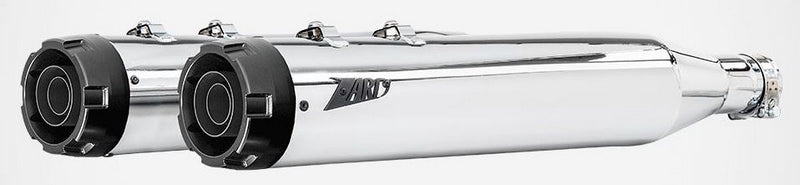 Polished Stainless Steel Racing Slip-Ons And Black Alu End-Caps