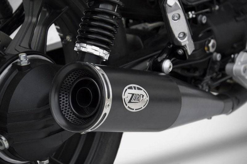 Zuma-Black Stainless Steel Racing Slip-Ons