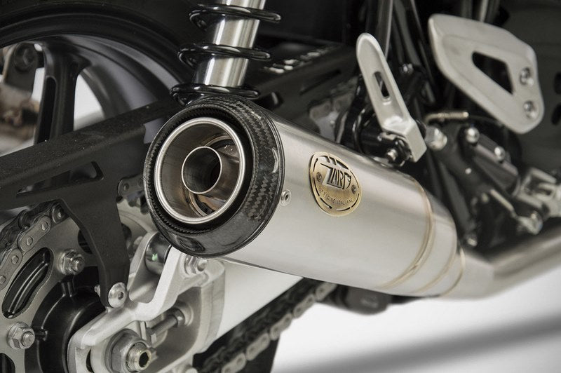 Conical-Stainless Steel Racing Slip-Ons And Carbon End-Caps
